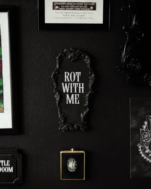 Personalised Coffin Ornate Wall Hanging/Handmade Gothic Home Decor Custom Text/Phrase/Quote Dark Academia Plaque - image 1