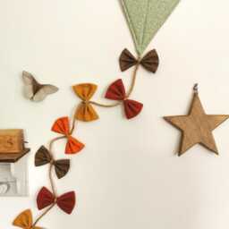Rich Earthy Tones, Kite Wall Decor For Bedroom, Handmade Nursery Hanging Unisex Playroom - thumbnail 2