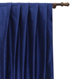 Royal Blue Art Silk Curtain Panels, Faux Curtains - Rod Pocket, Grommet, Box Pleat, Three Pinch Tab Top & Plain Ring Top - thumbnail 1