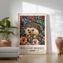 William Morris Poster, Hedgehog Print, Animal Floral Botanical Decor, Kew Gardens Art, Wall Art - thumbnail 2