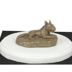 Bull Terrier, Dog On White Wooden Base Statue, Limited Edition, Artdog - thumbnail 2