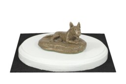 Bull Terrier, Dog On White Wooden Base Statue, Limited Edition, Artdog - thumbnail 1
