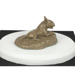 Bull Terrier, Dog On White Wooden Base Statue, Limited Edition, Artdog - thumbnail 3