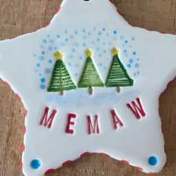 Handmade Ceramic Star Ornament Memaw Christmas Tree Gift - thumbnail 2
