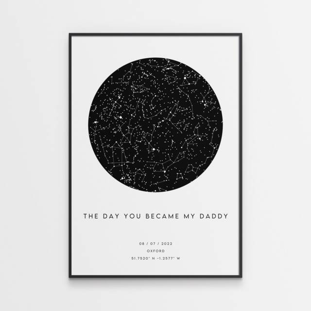 The Day You Became My Daddy Star Map Print - Father's Gift First Fathers - image 1