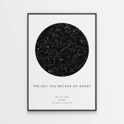 The Day You Became My Daddy Star Map Print - Father's Gift First Fathers - thumbnail 1