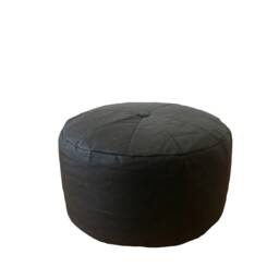 Washable Paper Pouf, Cushion, Seat Yoga Meditation Vegan Leather, Black, Ecofriendly, Stool, Cushion - thumbnail 2