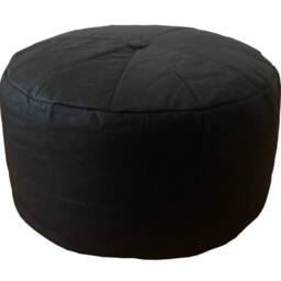 Washable Paper Pouf, Cushion, Seat Yoga Meditation Vegan Leather, Black, Ecofriendly, Stool, Cushion - thumbnail 3