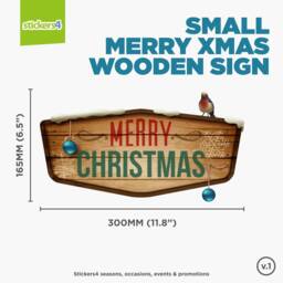 Merry Christmas Wooden Effect Vintage Sign - thumbnail 3