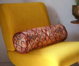 Bolster 50x18cm - Handmade in France Upholstery Fabric - thumbnail 1