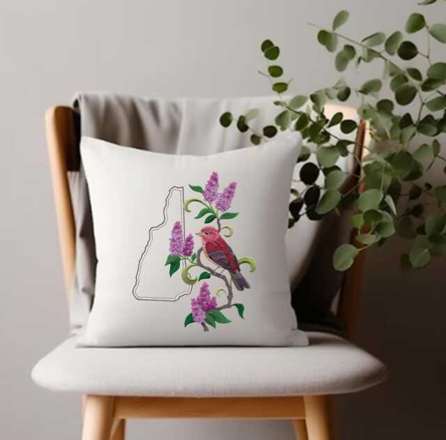 New Hampshire State Pillow With Feather Insert - image 1