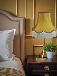 Traditional Antique Gold Fabric Lampshade Handmade For Table & Floor Standard Lamp Bases, Wall Light Fixtures, Ceiling Fittings - thumbnail 1