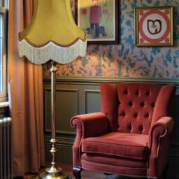Traditional Antique Gold Fabric Lampshade Handmade For Table & Floor Standard Lamp Bases, Wall Light Fixtures, Ceiling Fittings - thumbnail 2