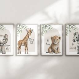 Choose Your Own Safari Jungle Animal Prints Elephant Giraffe Zebra Lion Nursery Unframed - thumbnail 3