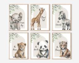 Choose Your Own Safari Jungle Animal Prints Elephant Giraffe Zebra Lion Nursery Unframed - thumbnail 1