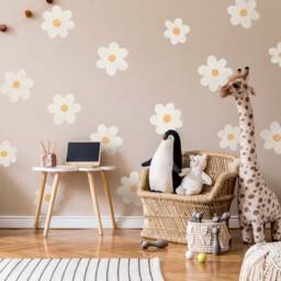 Big White Daisy Flowers Wall Decals, Plastic-Free Wall Stickers - thumbnail 2
