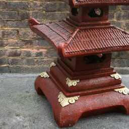 Massive Pagoda Figure Concrete Lantern Sculpture Oriental Temple Statue Handcrafted Zen Garden Decor Stone Ornament Art Gift - thumbnail 3