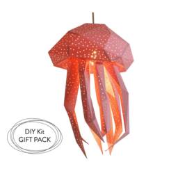 Jellyfish Diy Lampshade, Paper Lamp Shade, Livingroom Decor, Geometric Lamp, Kids Room Nightlight, Origami Natural Lamps - thumbnail 2
