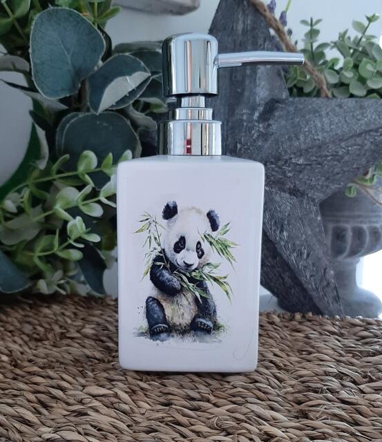 Beautiful Baby Panda Ceramic Soap Dispenser - image 1