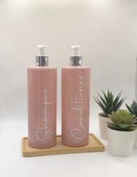 Personalised Pink Tubular Soap Dispenser Bottle With White/Silver Pump 250Ml & 500Ml - thumbnail 1
