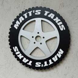 Personalised Garage Sign/Custom Car Tyre Wheel Plaque Handmade Automobilia Hanging Wall Art UK - thumbnail 3