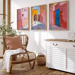 Set Of 3 Marrakech Posters, Morocco Wall Art Prints, Souks Decor, Moroccan Travel Print, Bohemian Gift - thumbnail 4