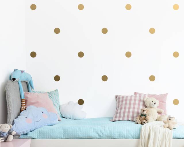 Polka Dot Wall Decals - Gold Confetti Decal Set Unique Vinyl Decals, Silver Modern Metallic Decor For Gifts & More - image 1