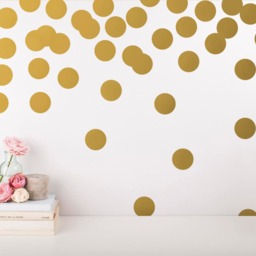 Polka Dot Wall Decals - Gold Confetti Decal Set Unique Vinyl Decals, Silver Modern Metallic Decor For Gifts & More - thumbnail 2