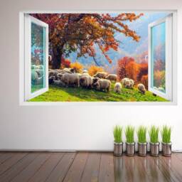 Sheep Plants Trees Autumn Wall Decal Sticker Mural Poster Print Art Home Office Farm Decor Ea15 - thumbnail 2