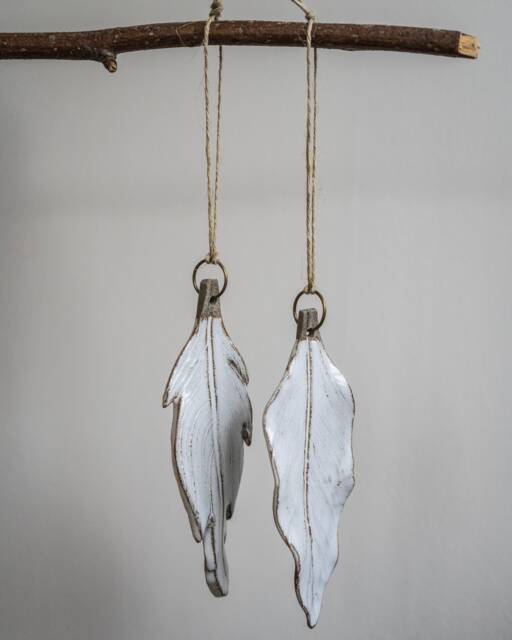 White Feather Christmas Decoration - image 1