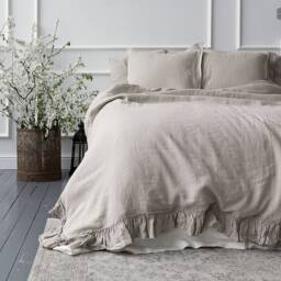 Softened Linen Pillow Case With Lace - Eu Ikea Size Softened - thumbnail 3