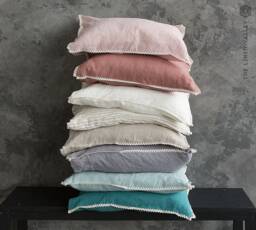Softened Linen Pillow Case With Lace - Eu Ikea Size Softened - thumbnail 1