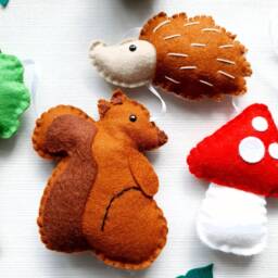 Woodland Animal Garland. Forest Creatures Bunting. Fox, Hedgehog, Bunny Rabbit Decor, Nursery Toadstool, Squirrel, Owl - thumbnail 3