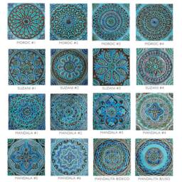 10 Ceramic Tiles For Garden Decor, Wall Sculpture, Outdoor Art, Decorative Tiles, Handmade Tile, Mix Design 30cm Turquoise - thumbnail 2
