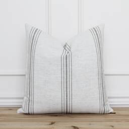 Decorative Pillow Cover With Gray Stripes Grain Stripe Designer Cushion Neutral Covers Lumbar - Marlow - thumbnail 1