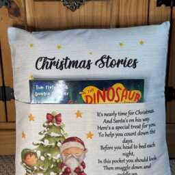 Personalized Christmas Book Cushion Workshop, Elf Arrival, Reading Pillow, Xmas Story Books, Children's Gift - thumbnail 2