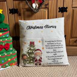 Personalized Christmas Book Cushion Workshop, Elf Arrival, Reading Pillow, Xmas Story Books, Children's Gift - thumbnail 3