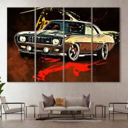 Chevrolet Camaro Canvas Print Retro Muscle Car Wall Art - thumbnail 3