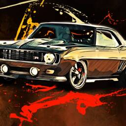 Chevrolet Camaro Canvas Print Retro Muscle Car Wall Art - thumbnail 4