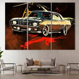 Chevrolet Camaro Canvas Print Retro Muscle Car Wall Art - thumbnail 2
