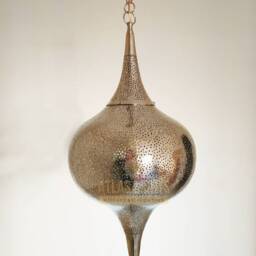 Handmade Moroccan Brass Pendant Light Soltana Antique Lamp - thumbnail 4