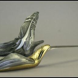 Bird Sculpture, Letter Opener, Native Art Scuplture, Pewter & Bronze, Fonctional Art, Original Gift Idea, Bird Collectors Sculpture - thumbnail 2