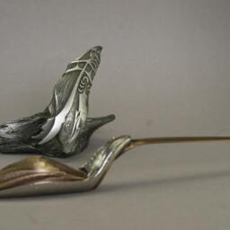 Bird Sculpture, Letter Opener, Native Art Scuplture, Pewter & Bronze, Fonctional Art, Original Gift Idea, Bird Collectors Sculpture - thumbnail 4