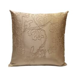 Beige Pillow, Throw Pillow Cover, Decorative Cushion Pillowcase, Accent Toss Satin Blend, Floral - thumbnail 1