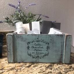 Engagement Gifts Entryway Decor Organizer, Nautical Wedding Card Box, Recycled Wood Crates, Beach House, Lake Navy - thumbnail 3