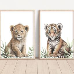 Choose Your Own Safari Jungle Animal Elephant Giraffe Zebra Lion Tiger Monkey Boys Girls A4 Or A3 Nursery Set Of Unframed Prints Zoo - thumbnail 3