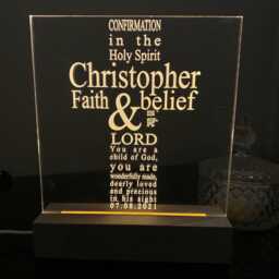 Personalised Confirmation Lamp Led Night Light - Name & Date