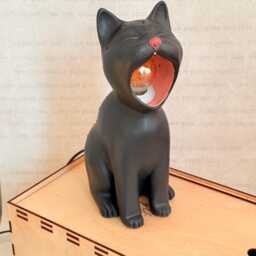 Handmade Ceramic Cat Lamp Cozy Night Light For Lovers - thumbnail 3