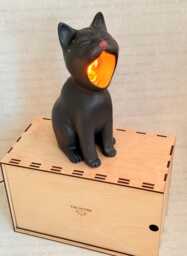 Handmade Ceramic Cat Lamp Cozy Night Light For Lovers - thumbnail 1
