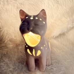 Handmade Ceramic Cat Lamp Cozy Night Light For Lovers - thumbnail 4